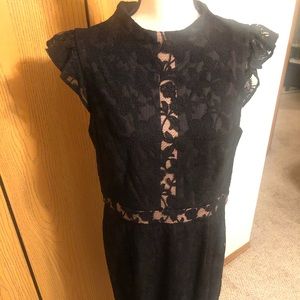 Adrianna Papell Black Lace Pencil Dress